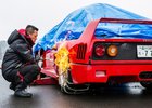 Video: Ferrari F40 to na sněhu nemělo lehké. Málem skončilo ve stromě!