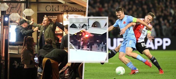 Fanoušek Feyenoordu způsobil kolemjdoucí ženě popáleniny světlicí.