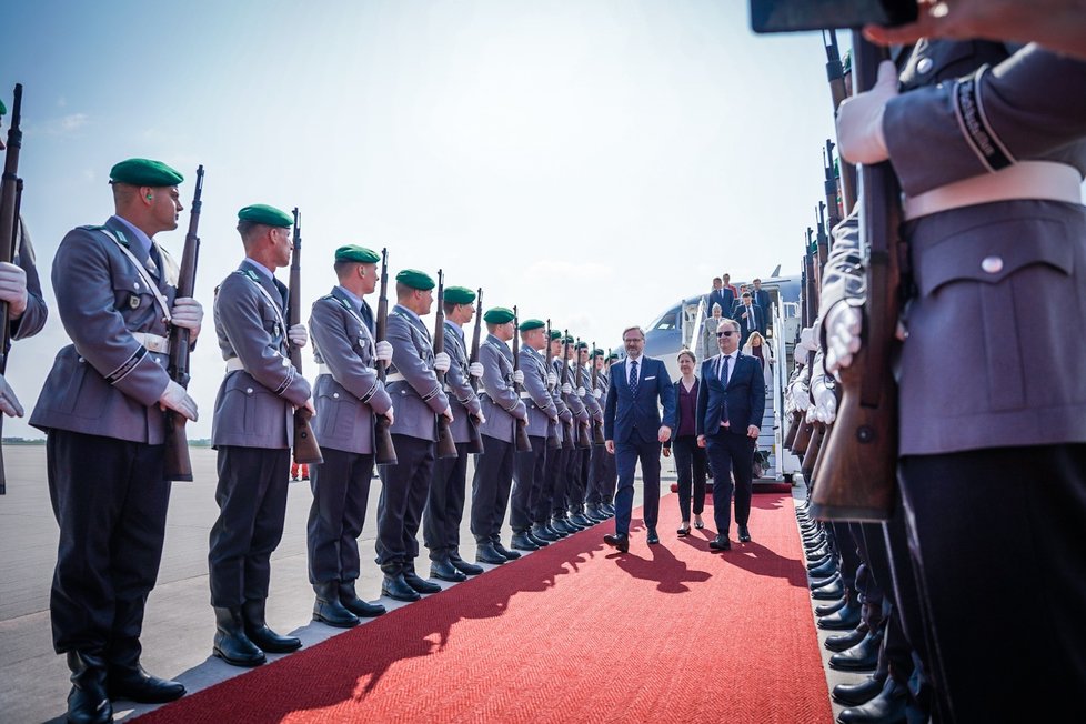 Premiér Petr Fiala (ODS) na návštěvě v Berlíně