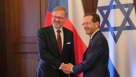 Petr Fiala potkal izraelského prezidenta Jicchaka Herzoga.