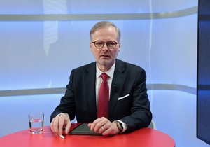 Premiér Petr Fiala (ODS) v Ptám se, pane premiére (25. 1. 2023)