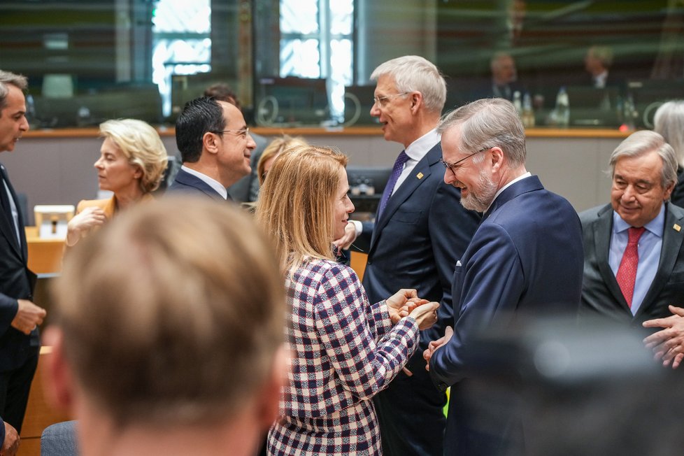 Summit v Bruselu: Premiér Petr Fiala (ODS) (23.3.2023)