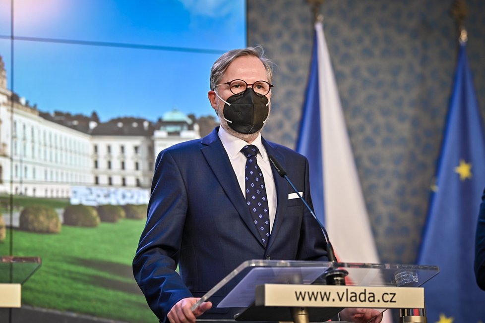 První tisková konference nové vlády: Premiér Petr Fiala (ODS)(17.12.2021)