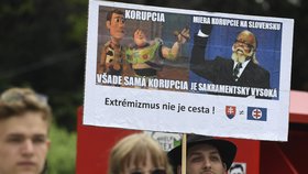 Pražský protest Slováků proti Ficovi a za odstoupení ministra vnitra Kaliňáka