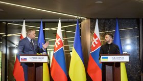 Tisková konference Volodymyra Zelenského a Roberta Fica (5. 9. 2025).