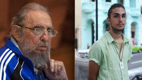Vnuk Fidela Castra zahájil svou kariéru jako model. Antonio Castro (vpravo) vystoupil na první přehlídce.