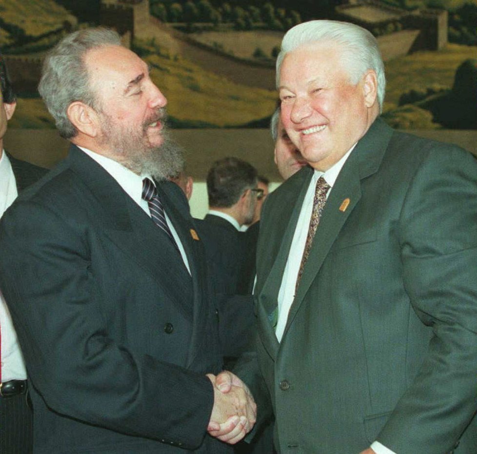 Fidel Castro a Boris Jelcin v roce 1995