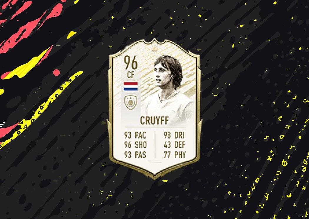 Johan Cruyff si vysloužil svým kouzlením 96 rating