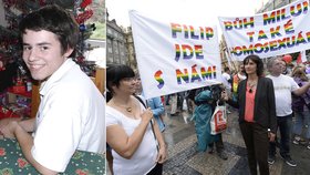 S transparentem Filip jde s námi a Bůh miluje i homosexuály včera Ester Janečková (41) vyrazila do průvodu Prague Pride. „Chtěla jsem mu splnit přání,“ přiznala Blesku moderátorka.