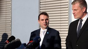 Filip Turek a Petr Macinka po jednání s Andrejem Babišem (13.10.2025)