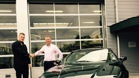 Sbírka aut Filipa Turka - Aston Martin Lagonda. Typická hranatá „klínová“ karoserie ze 70. – 80. let. Pýcha Turkovy kolekce a jeden ze dvou modelů, co vlastní.