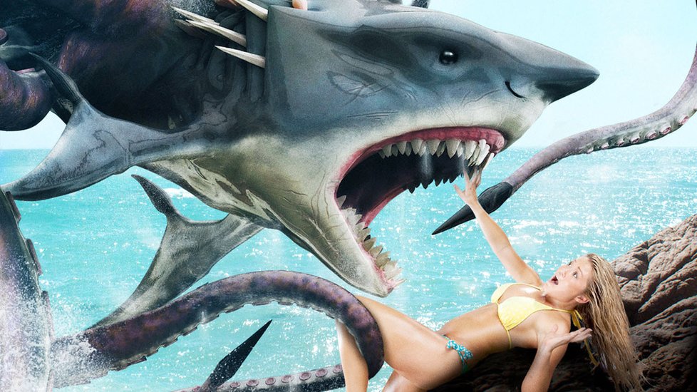 Nejšílenější filmová monstra: Tenhle kříženec bílého žralok a obří chobotnice je z filmu Sharktopus (2010)