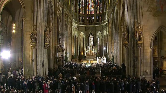Bohoslužba v katedrále svatého Víta za oběti čtvrteční střelby (23.12.2023)