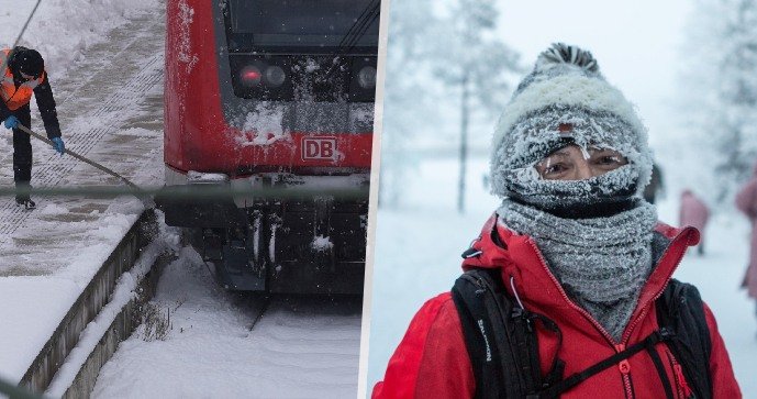 Tisíce turistů kvůli mrazu uvázly ve Finsku, Německo nechá zavřené mnohé školy.