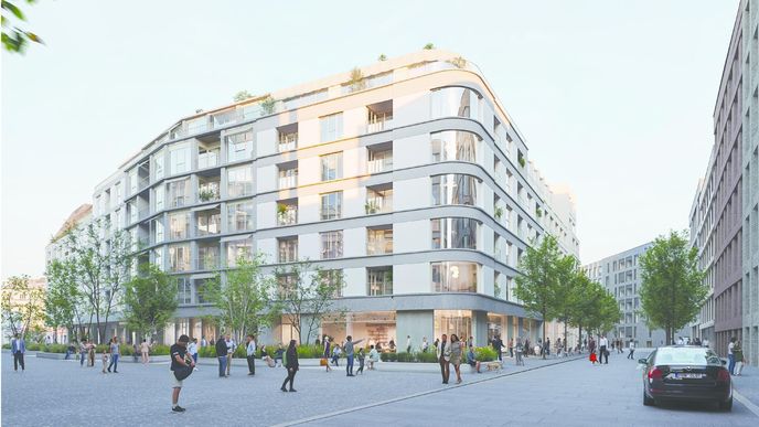 Jihozápadní nároží druhého bloku Jihozápadní nároží druhého bloku