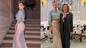 Florence Pugh na módní přehlídce Valentino.