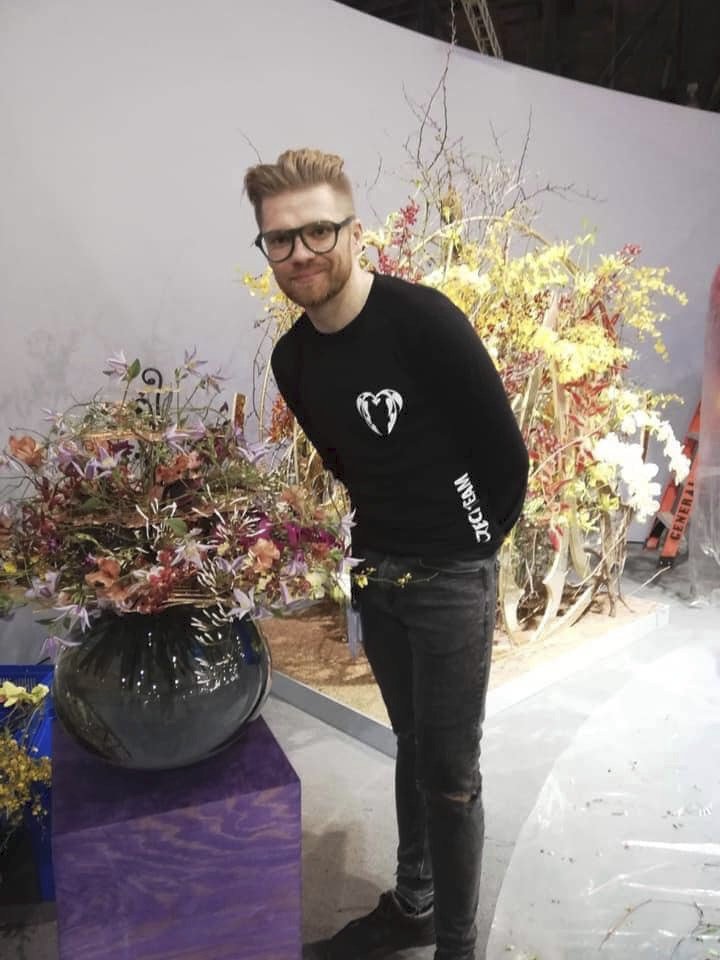 Přemysl Hytych (35) s jedním ze svých výtvorů na mistrovství světa floristů v březnu 2019 v USA.