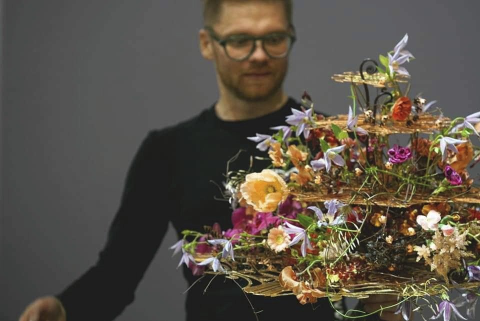 Soutěžní kytka Přemysla Hytycha (35) na mistrovství světa floristů v americké Philadelphii v březnu 2019.