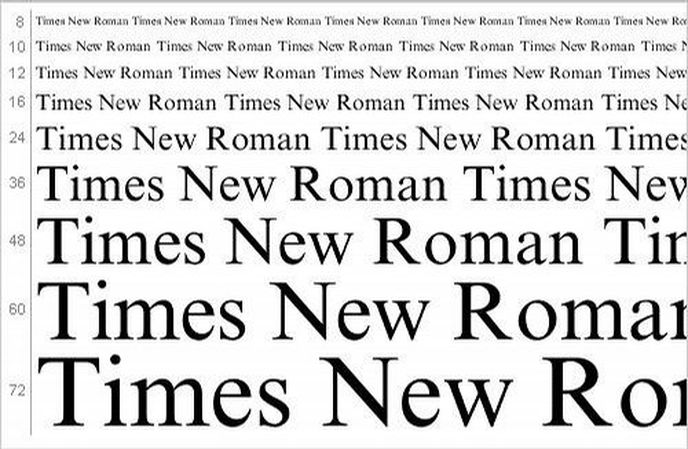 Font Times new Roman