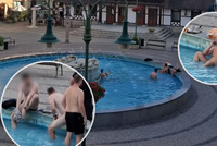 Ostuda na Slovensku: Kvarteto Čechů si z luxusní fontány udělalo »bazén pro nudisty«