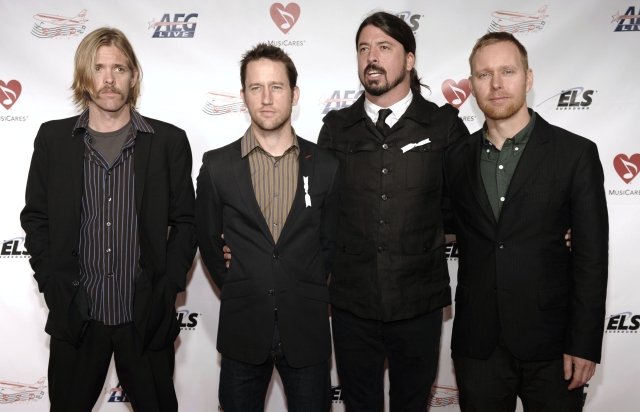 Kapela Foo Fighters - zleva: Taylor Hawkins, Chris Shiflett, Dave Grohl a Nate Mendel