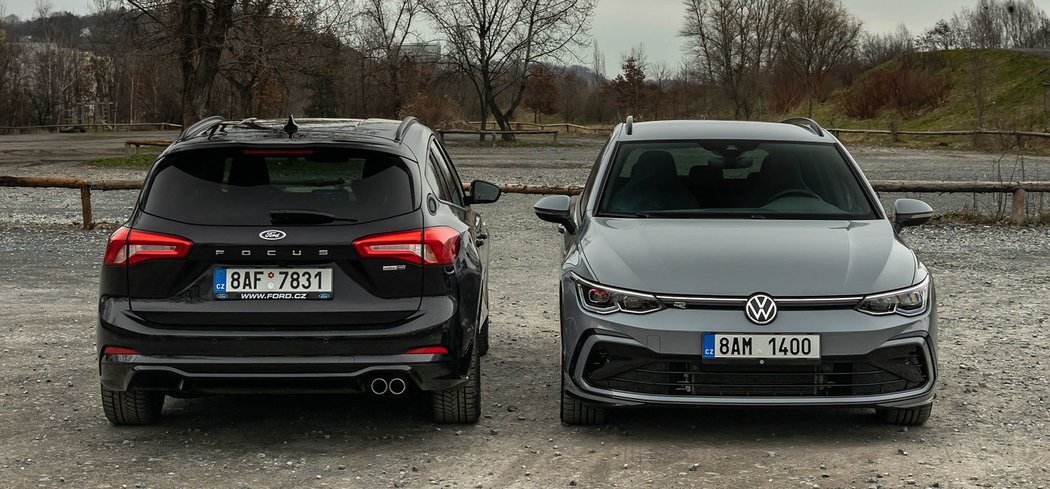 Ford Focus kombi 1.0 EcoBoost mHEV ST-Line (114 kW) vs Volkswagen Golf Variant 1.5 eTSI (110 kW) DSG R-Line