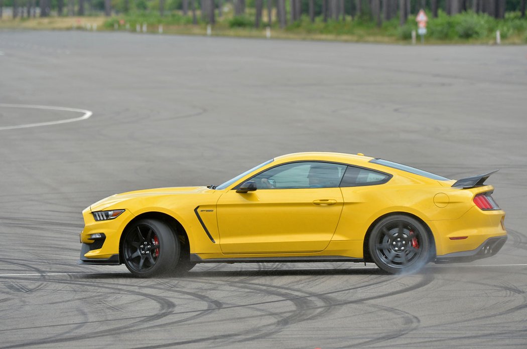 Plaketa s kobrou prozrazuje mustang na druhou. Létá bokem, točí se na místě, gumy pálí na požádání, ale stejně dobře zvládá i přesnou rychlou jízdu.