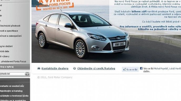 Ford, web pro Zaparkuj a vyhraj