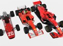 Porovnání vozů Ferrari F1 z poloviny 50. let minulého století a začátku tohoto tisíciletí až po současnou podobu