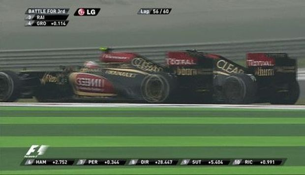 Grosjean a Räikkönenem v těsném duelu o třetí místo v GP Indie Grosjean a Räikkönenem v těsném duelu o třetí místo v GP Indie