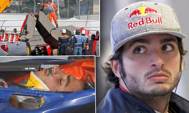 Vážnou nehodu nakonec Carlos Sainz při tréninku v Soči přežil