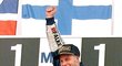 Villeneuve oslavuje na stupních vítězů titul mistra světa formule 1 ročníku 1997