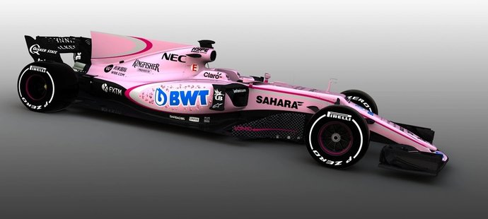 Indický tým Force India bude letos v F1 závodit v růžových monopostech