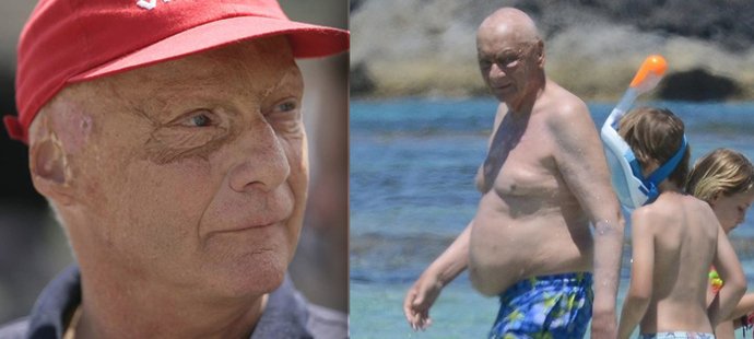 Táhne mu na sedmdesát let, ale stále si umí užívat života. Trojnásobný mistr světa formule 1 Niki Lauda vyrazil se svou rodinkou na dovolenou a ukázal se v plavkách!