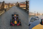  Formule 1 týmu Red Bull Racing projela 21. dubna 2021 po Karlově mostě v Praze.