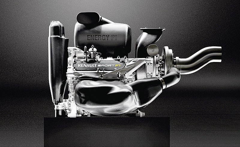 Každý jezdec smí v sezoně beztrestně použít max. 5 pohonných jednotek. Jejich vývoj je v průběhu šampionátu zakázán. Výkon samotného šestiválce Renault Energy F1 je okolo 600 koní (441 kW). Jednotka je vybavena mezichladičem stlačeného vzduchu.