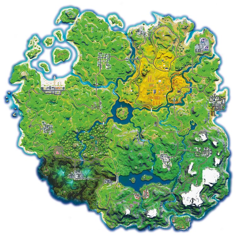 Mapa druhé kapitoly Fortnite