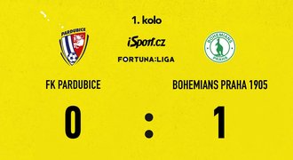 SESTŘIH: Pardubice – Bohemians 0:1. Rozhodl Hůlka, domácí končili v deseti