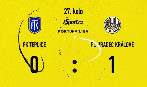 SESTŘIH: Teplice - Hradec Králové 0:1. Grigarův kiks, hosté poskočili výš