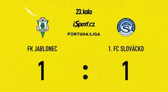 SESTŘIH: Jablonec - Slovácko 1:1. Remízu trefil rekordman Hübschman