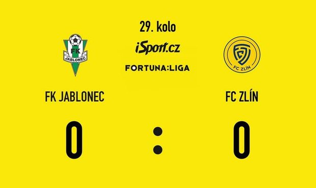 SESTŘIH: Jablonec - Zlín 0:0. Hosté zvládli oslabení, drží odstup