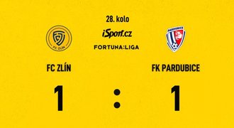 SESTŘIH: Zlín - Pardubice 1:1. Remíza v boji o záchranu, srovnal Hlavatý