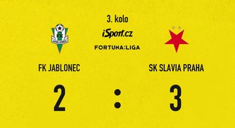 SESTŘIH: Jablonec - Slavia 2:3. Dlouhá přesilovka hostů, padaly hezké góly