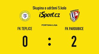 SESTŘIH: Teplice - Pardubice 0:2. Hosté se výhrou vyhnuli ošidné baráži