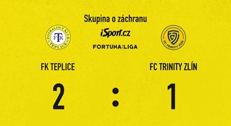 SESTŘIH: Teplice - Zlín 2:1. Problém pro Vrbu a spol., dvakrát pálil Fila