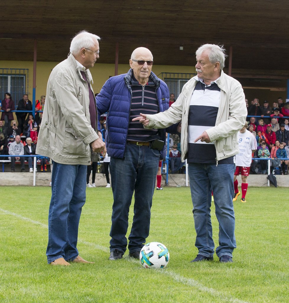 Jaroslav Satoranský, Karel Šíp, Karel Štědrý na fotbalu Amfora