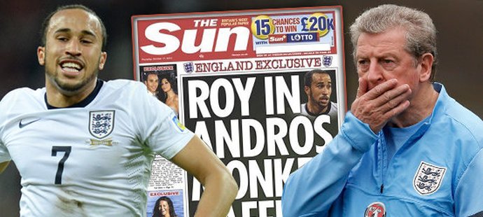 Celá Anglie žije skandálem, které vzbudil výrok reprezentačního trenéra Roye Hodgsona na adresu záložníka Androse Townsenda