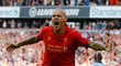 Slovenský obránce Martin Škrtel se raduje, právě vstřelil gól do sítě Manchesteru City ve 2. kole Premier League. Na konci zápasu však chyboval a soupeř toho využil k vyrovnání na 2:2