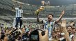 Radost argeintinských fotbalistů včetně Lionela Messiho
