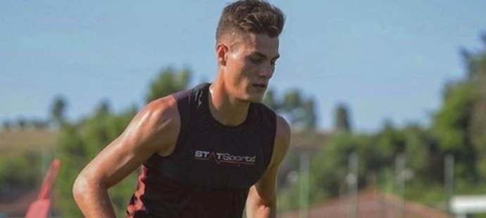 Patrik Schick při tréninku AS Řím